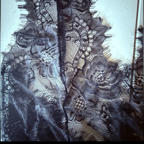 NWOT Oh La La Cheri Black Lace Teddy Bodysuit Satin Tie Womens L XL - Picture 5 of 7